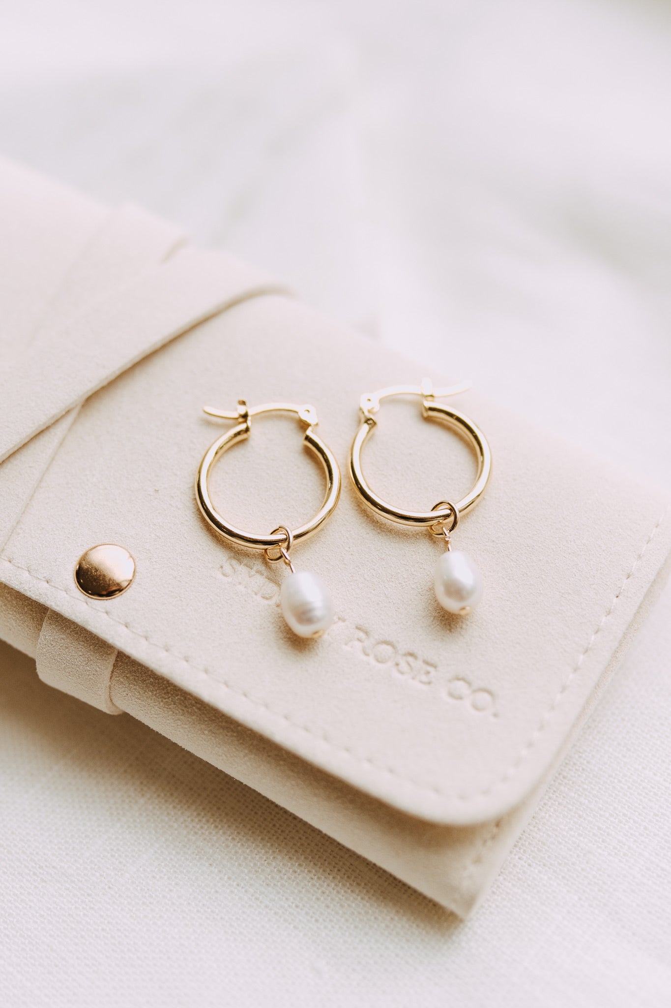 Pearl Drop Hoops