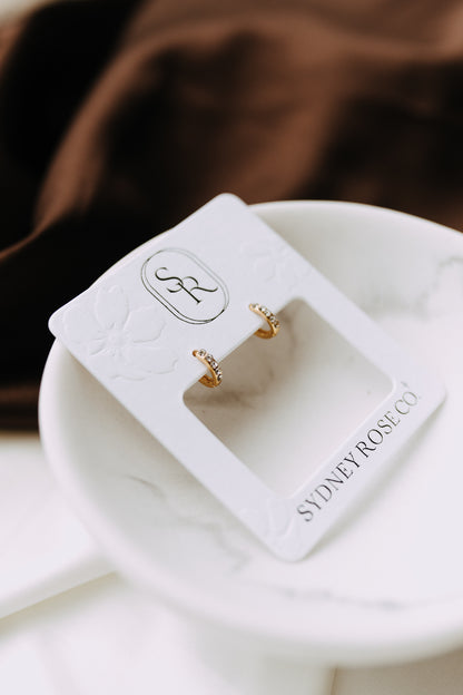 Lil' Sparkle Hoops - CZ gold huggies