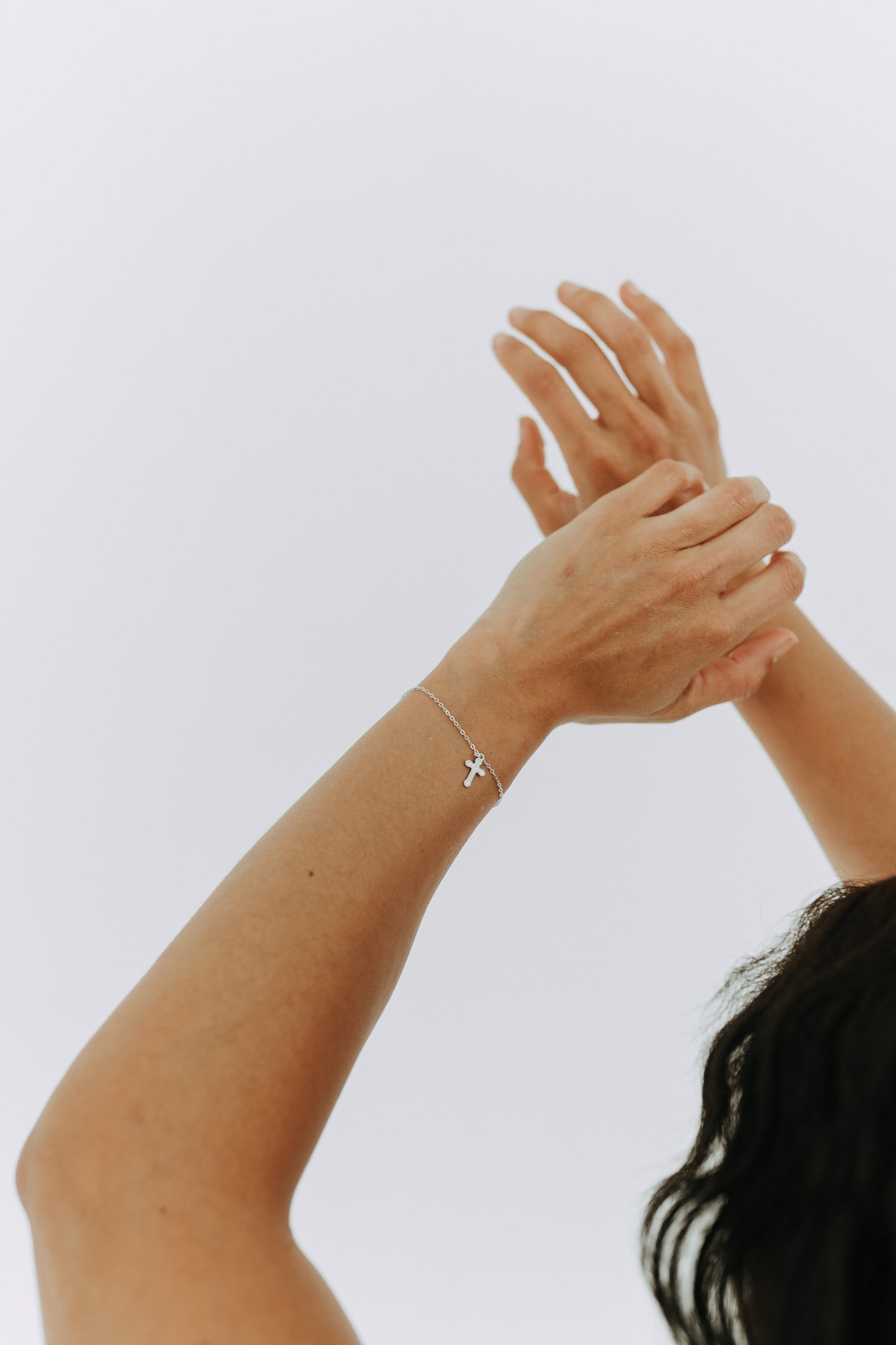 Faith-inspired sterling silver bracelet styled for everyday wear.