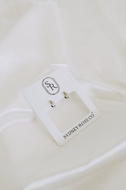 Twilight Huggie Hoops | Sterling Silver CZ Huggie Earrings