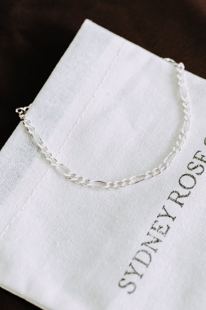 Sterling Silver Figaro Bracelet | 3mm Chain Bracelet