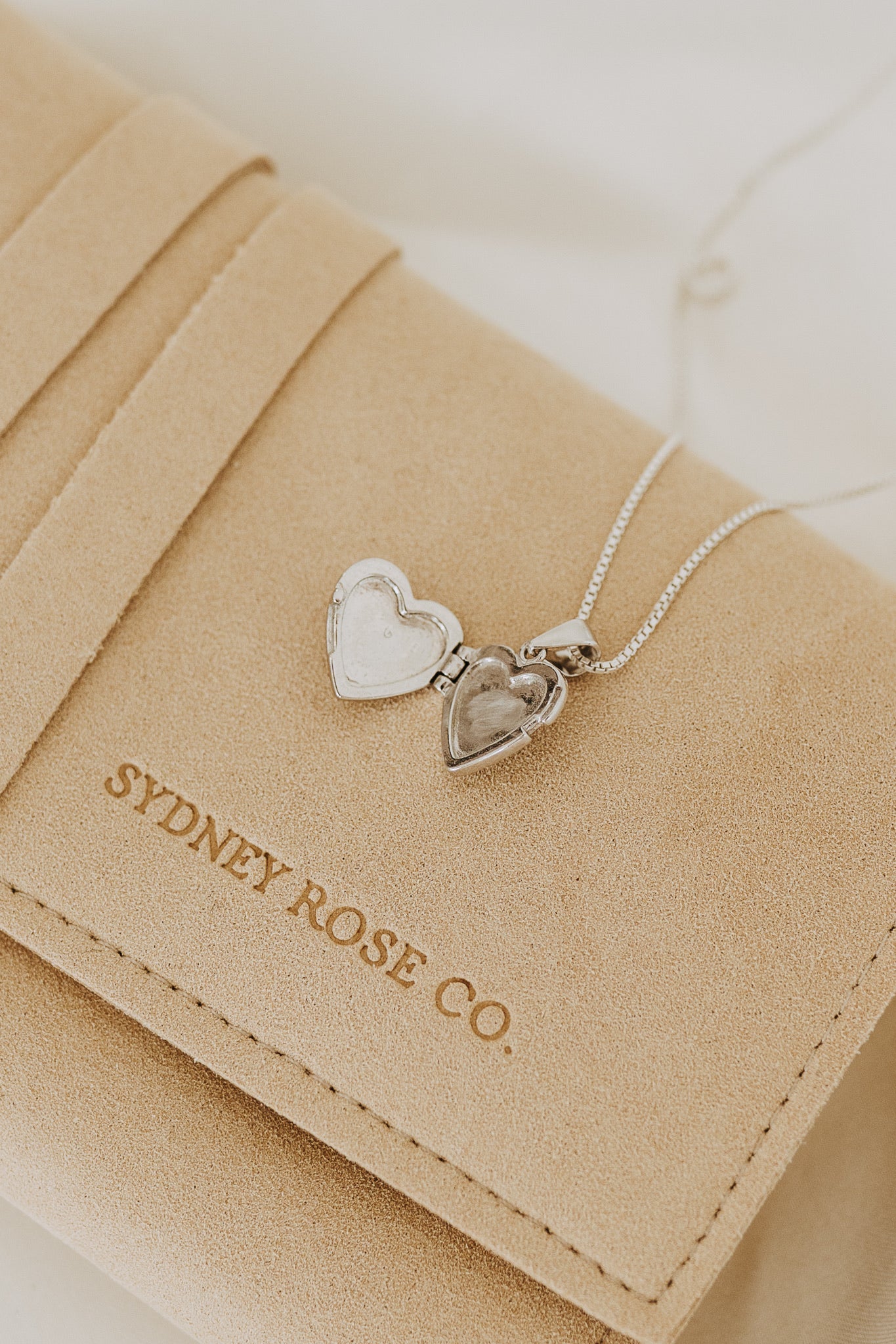 Sterling Silver Heart Locket Necklace | Cubic Zirconia Heart Locket