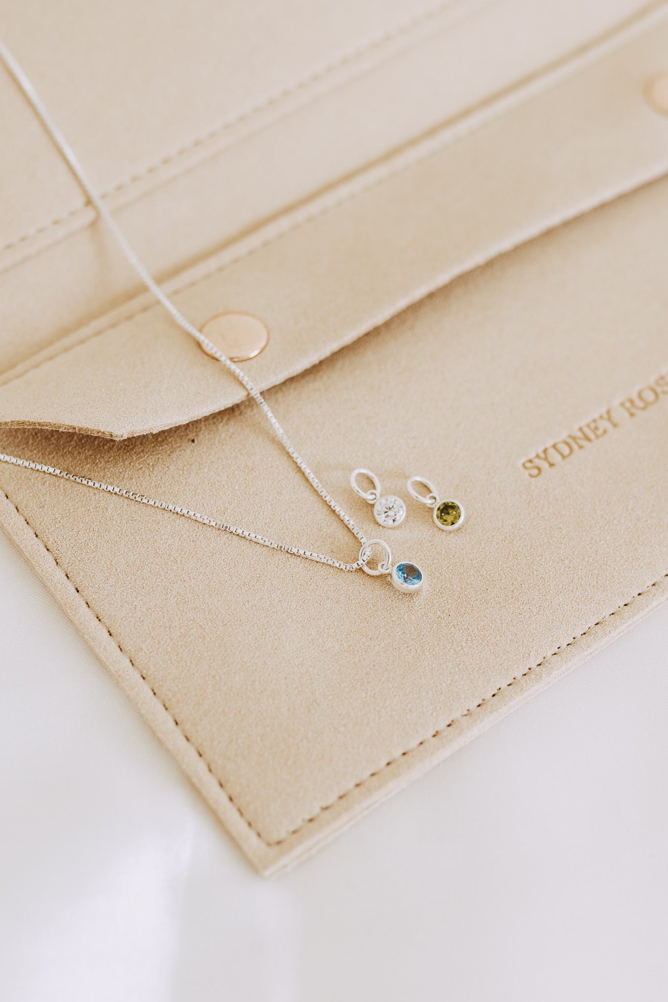 Sterling Silver Birthstone Necklace | Custom Birthstone Charm Necklace