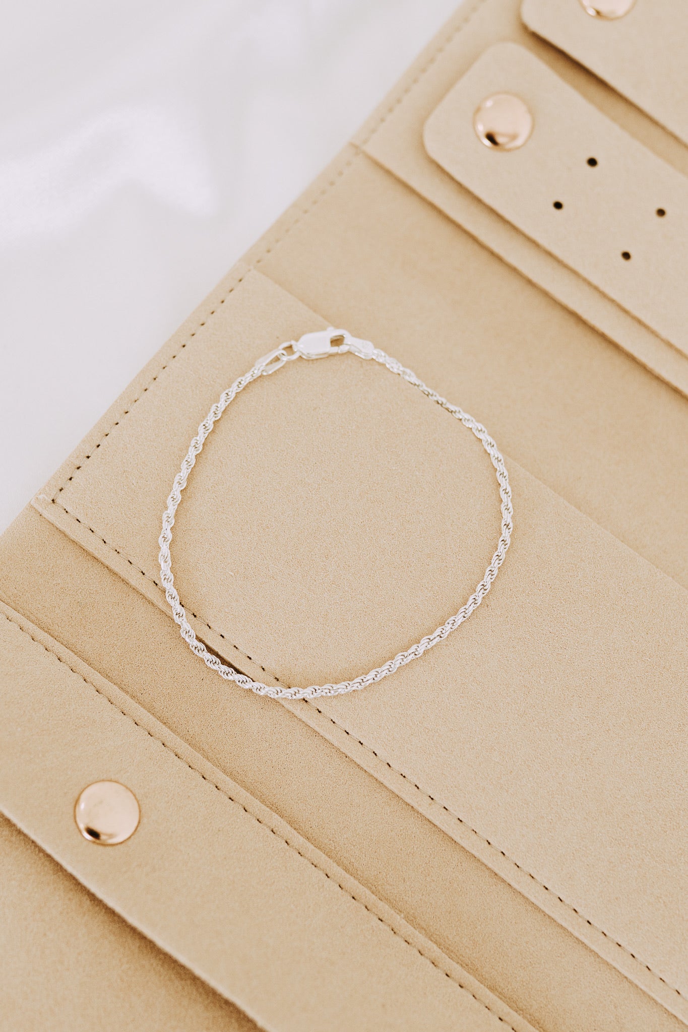 Sterling Silver Rope Bracelet | 925 Silver Twisted Chain Bracelet