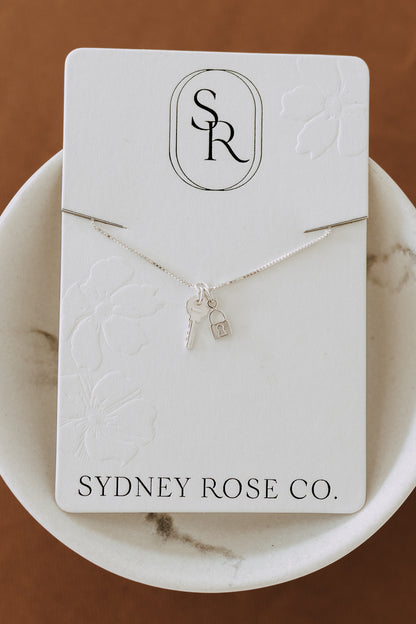 Sterling Silver Lock & Key Charm Bracelet | Dainty Charm Bracelet