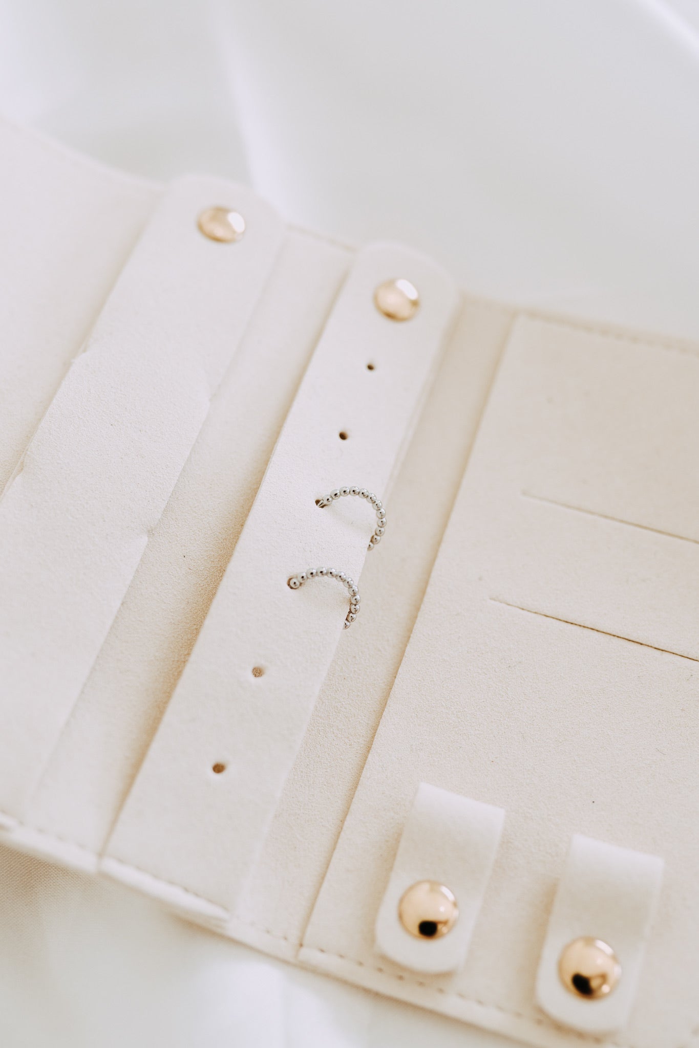 Juniper Huggie Hoops | Sterling Silver Beaded 11mm Click Hoops