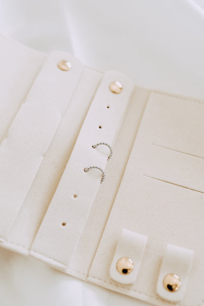 Juniper Huggie Hoops | Sterling Silver Beaded 11mm Click Hoops