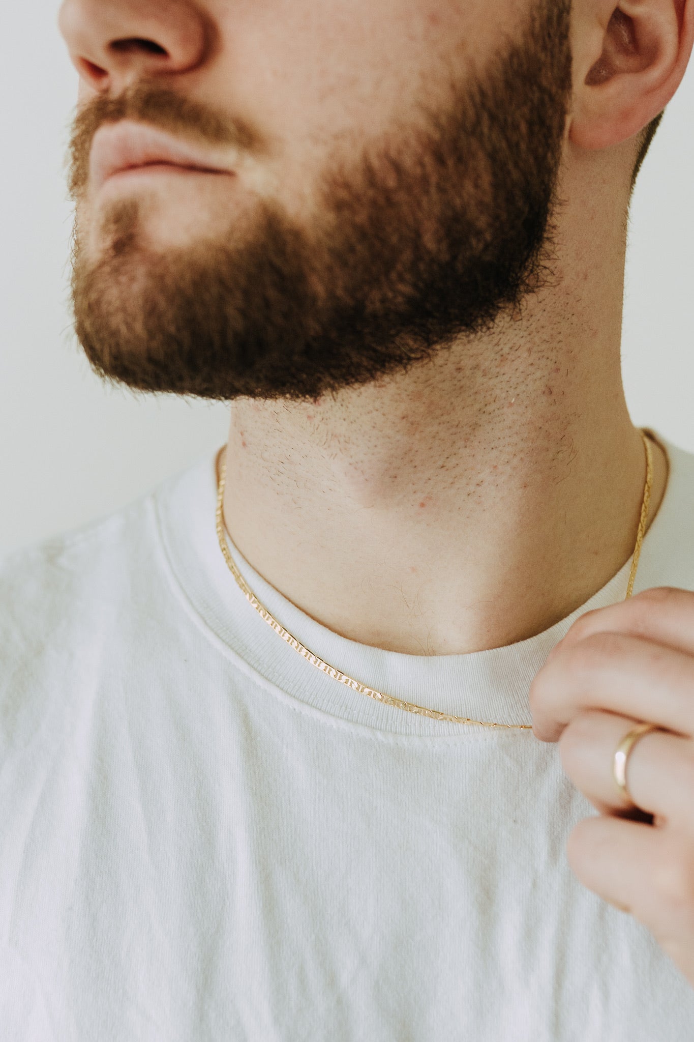 Men’s minimalist gold necklace with durable water-safe gold filled finish