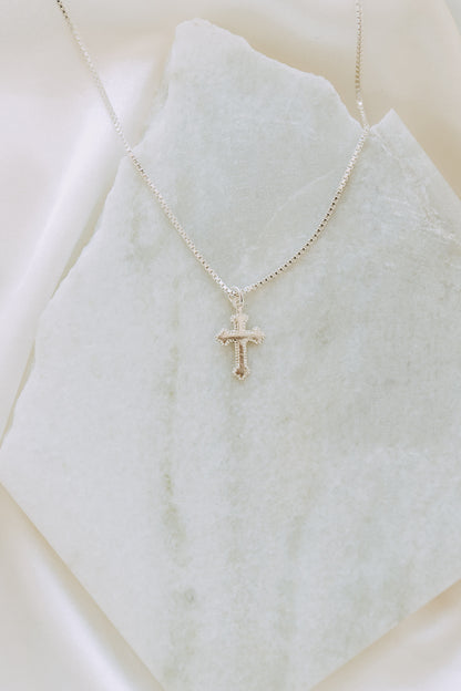 Men’s Silver Heirloom Cross Necklace | Sterling Silver Cross Chain