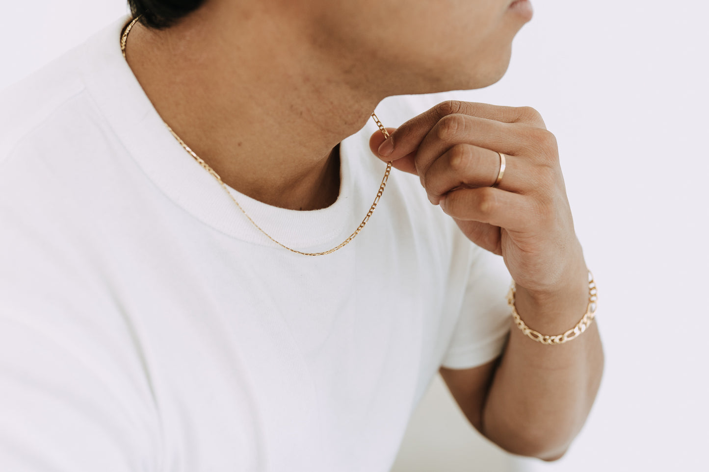 Mens Gold 6mm Figaro Chain Bracelet