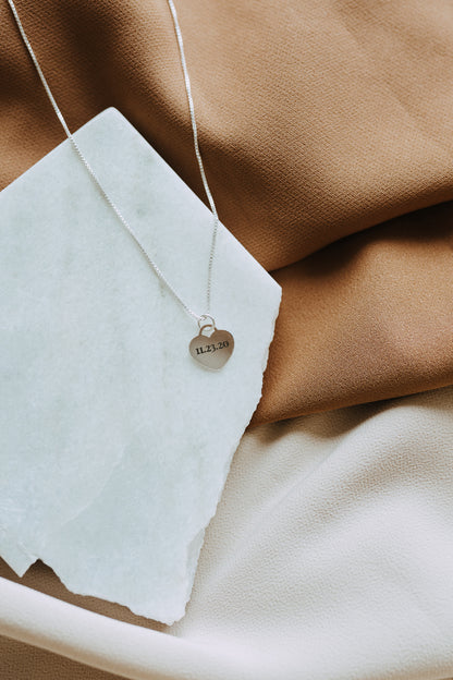 Personalized Engraved Heart Necklace – Sterling Silver