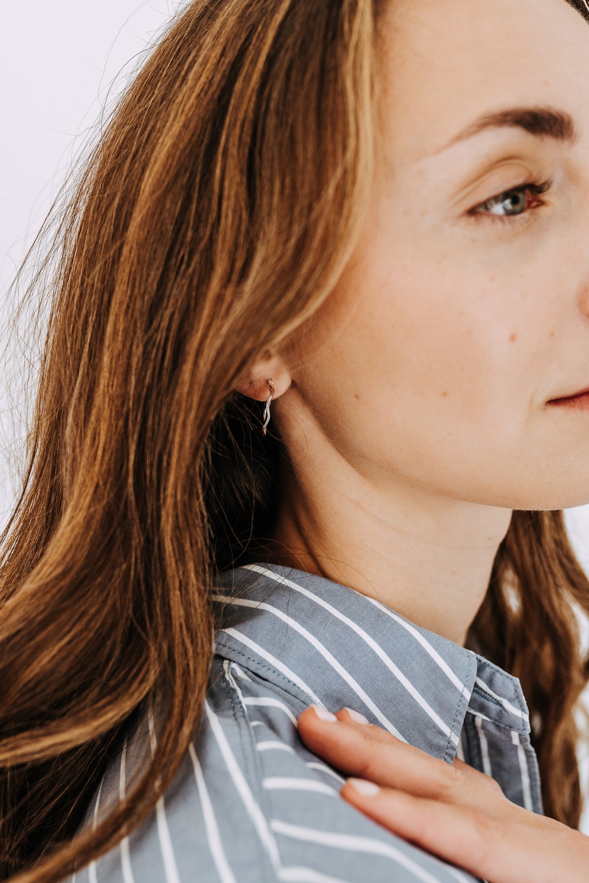 Wave Hoop Earrings – Sterling Silver
