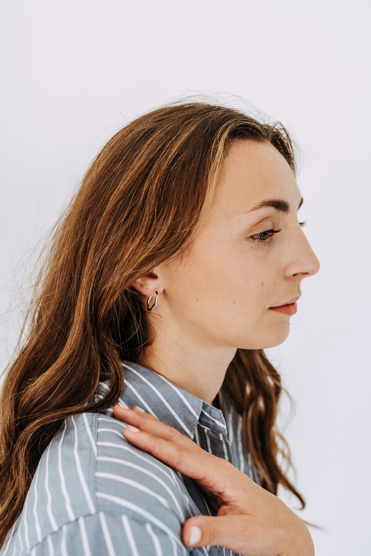 Wave Hoop Earrings – Sterling Silver