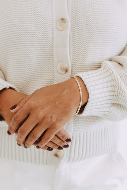 3mm Herringbone Bracelet | 18K Gold Filled