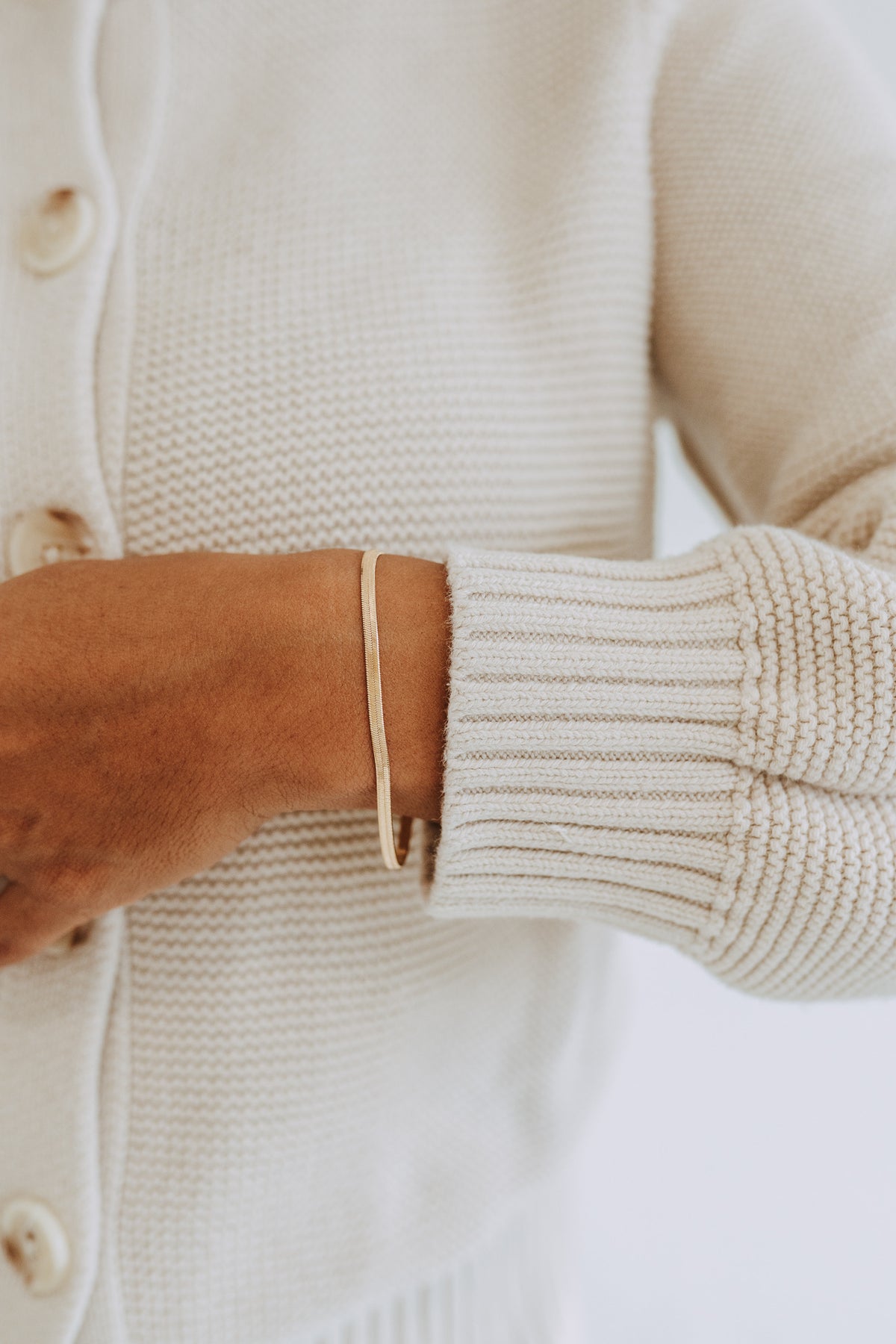 3mm Herringbone Bracelet | 18K Gold Filled