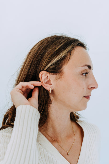 Pleated Huggie Hoops | 18K Gold Filled Textured Earrings