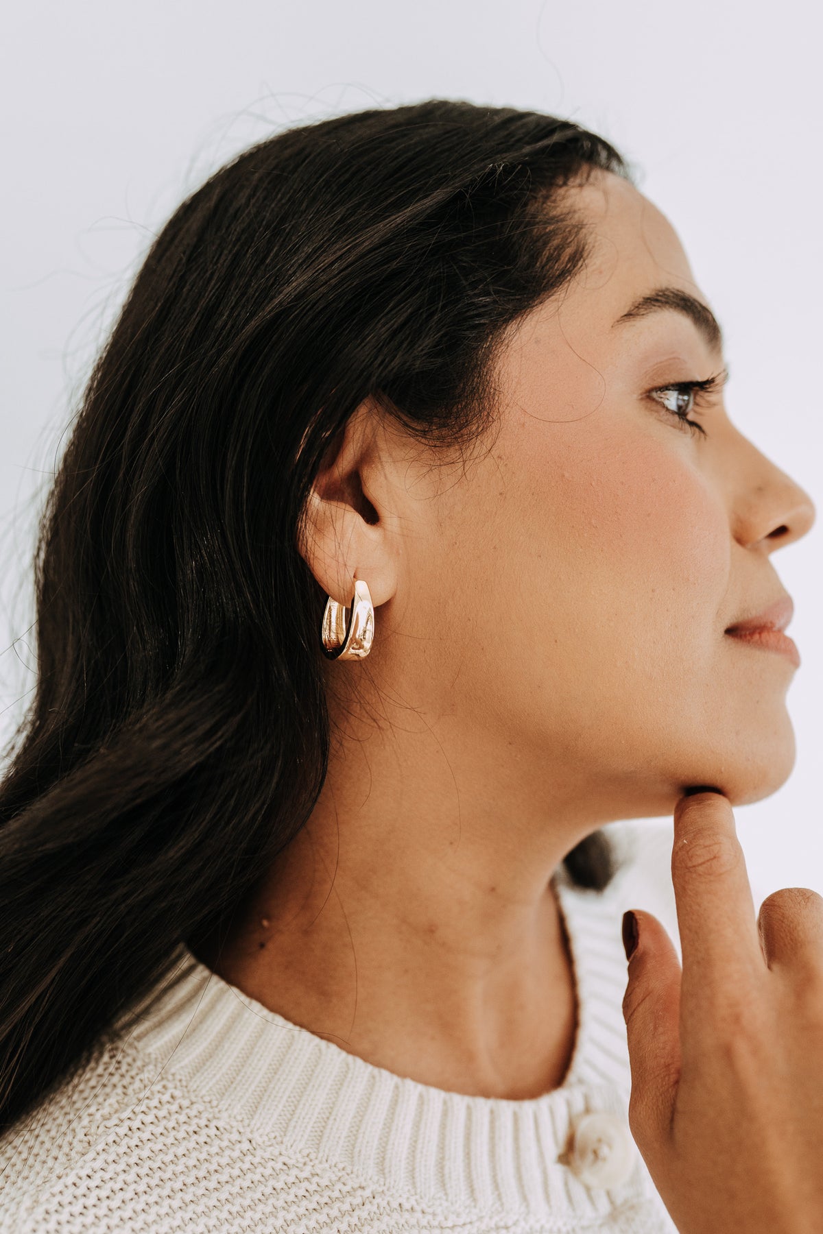 Drop Hoop Earrings | 18K Gold Filled Lightweight Hoops
