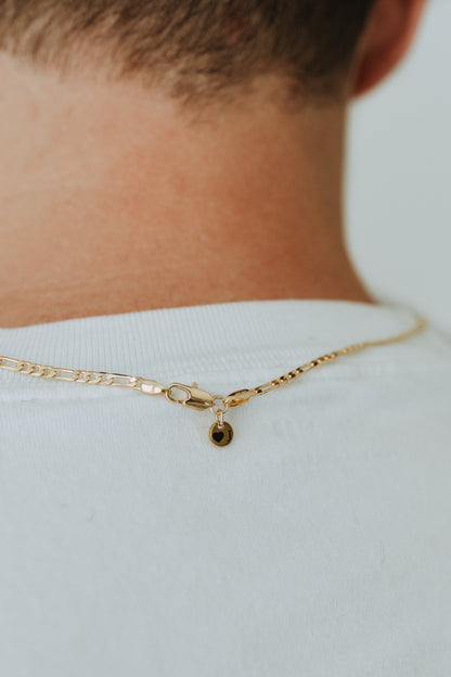 Mens 3mm Gold Figaro Chain