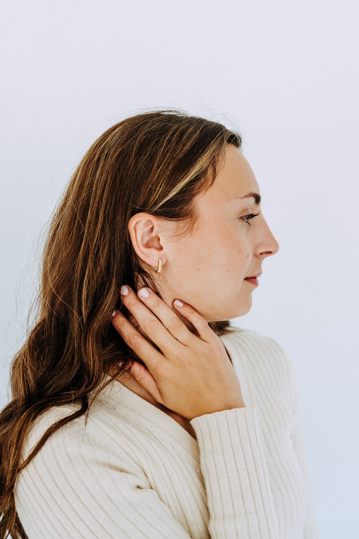 Pleated Huggie Hoops | 18K Gold Filled Textured Earrings