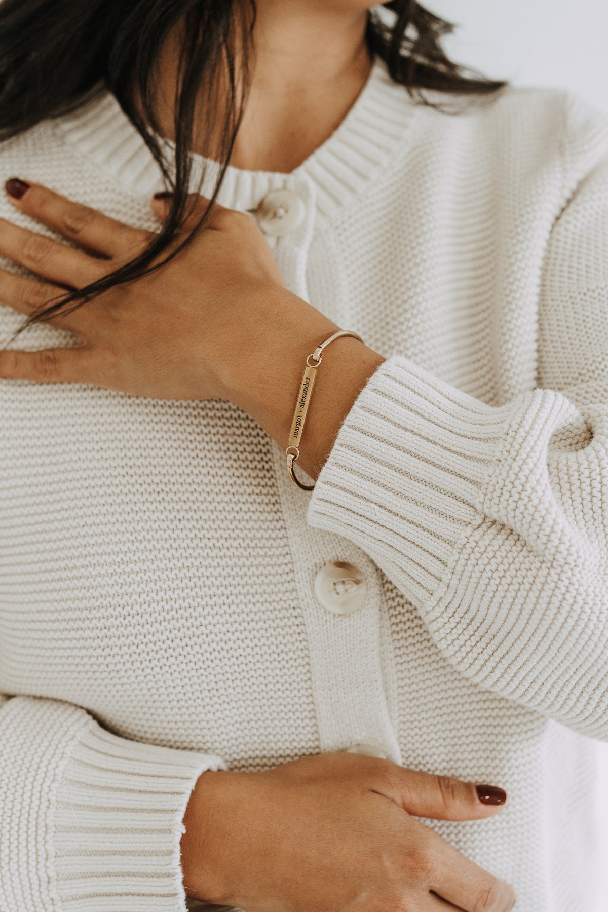 Personalized Engraved Bangle | Custom Gold Bangle