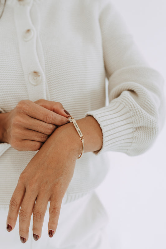 Personalized Engraved Bangle | Custom Gold Bangle