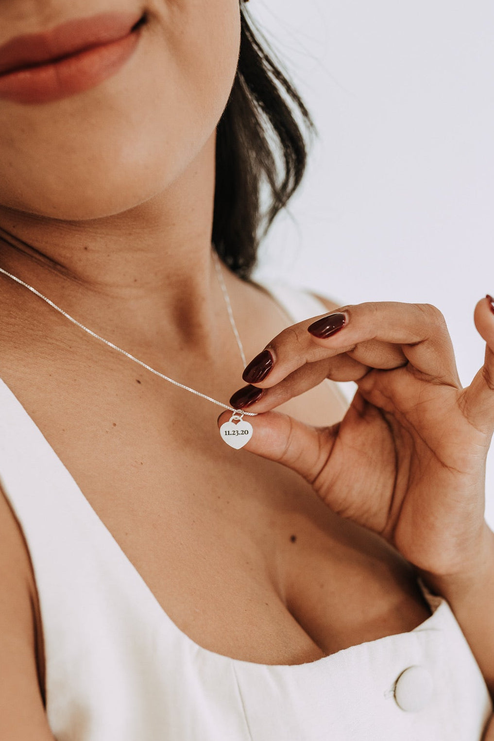 Personalized Engraved Heart Necklace – Sterling Silver