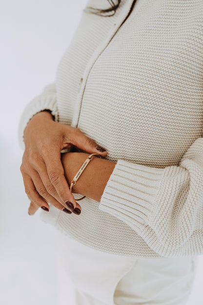 Personalized Engraved Bangle | Custom Gold Bangle