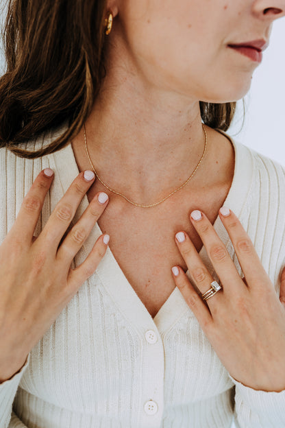 'Barely There' Twist Chain Necklace | 18k Gold Filled Layering Necklace