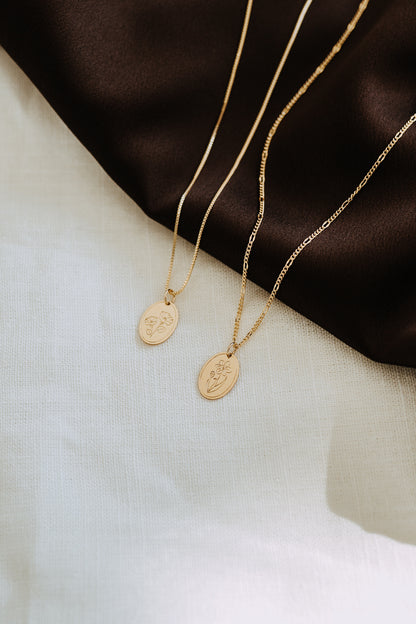 Petite Birth Flower Necklace | Personalized Birth Month Necklace