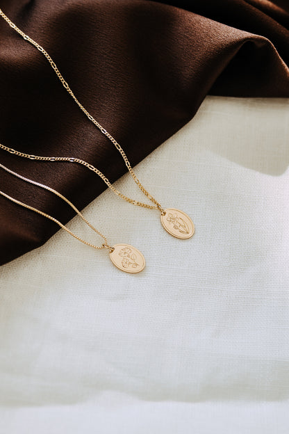 Petite Birth Flower Necklace | Personalized Birth Month Necklace