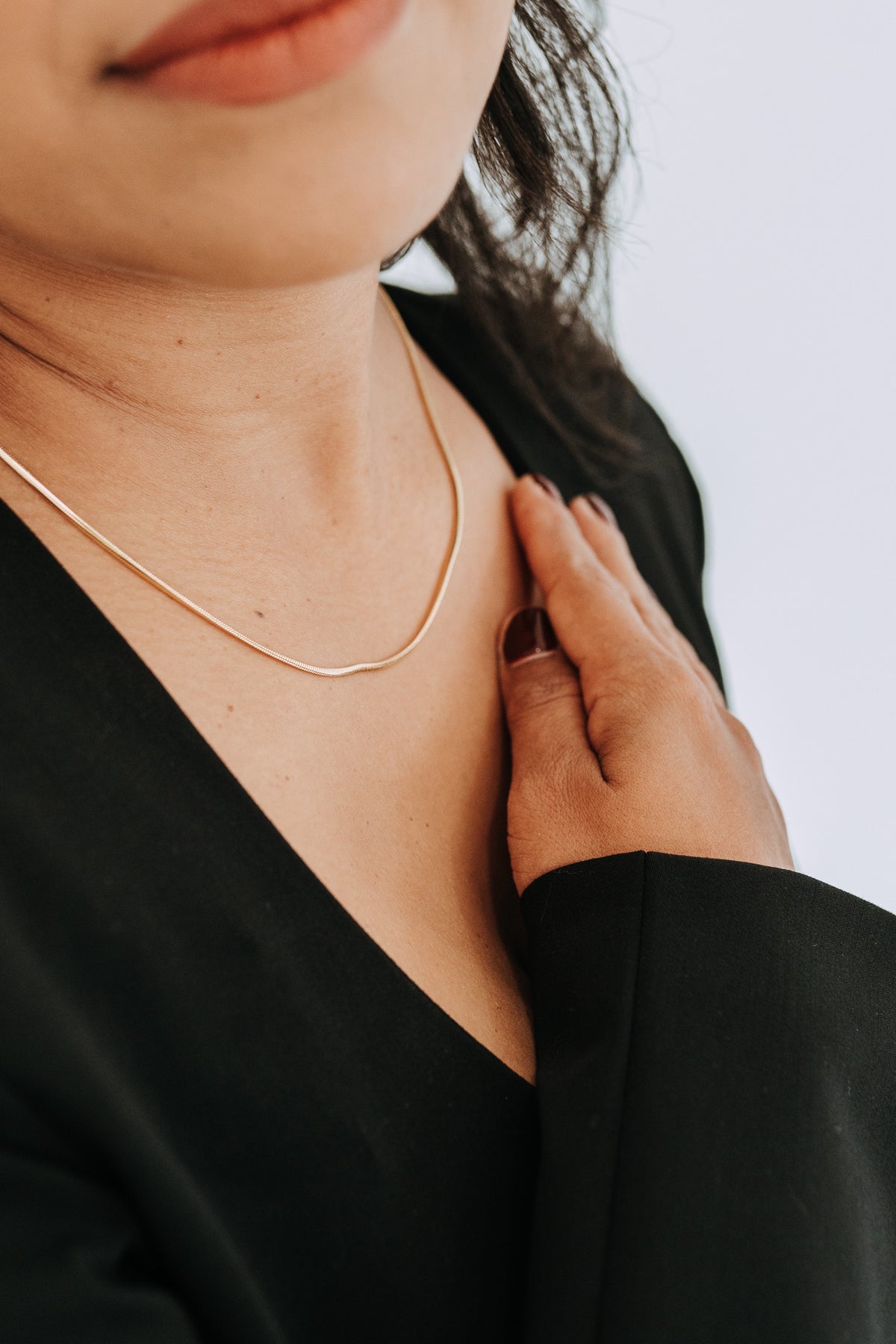 Flat Snake Chain Necklace – 18K Gold Filled