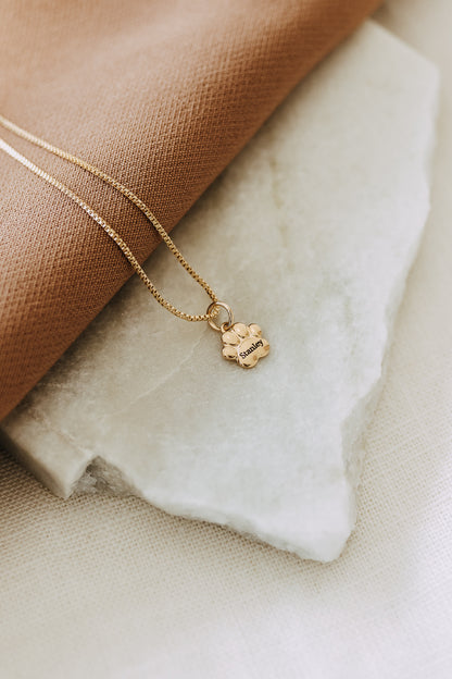 Engraved Paw Necklace | Personalized Pet Necklace