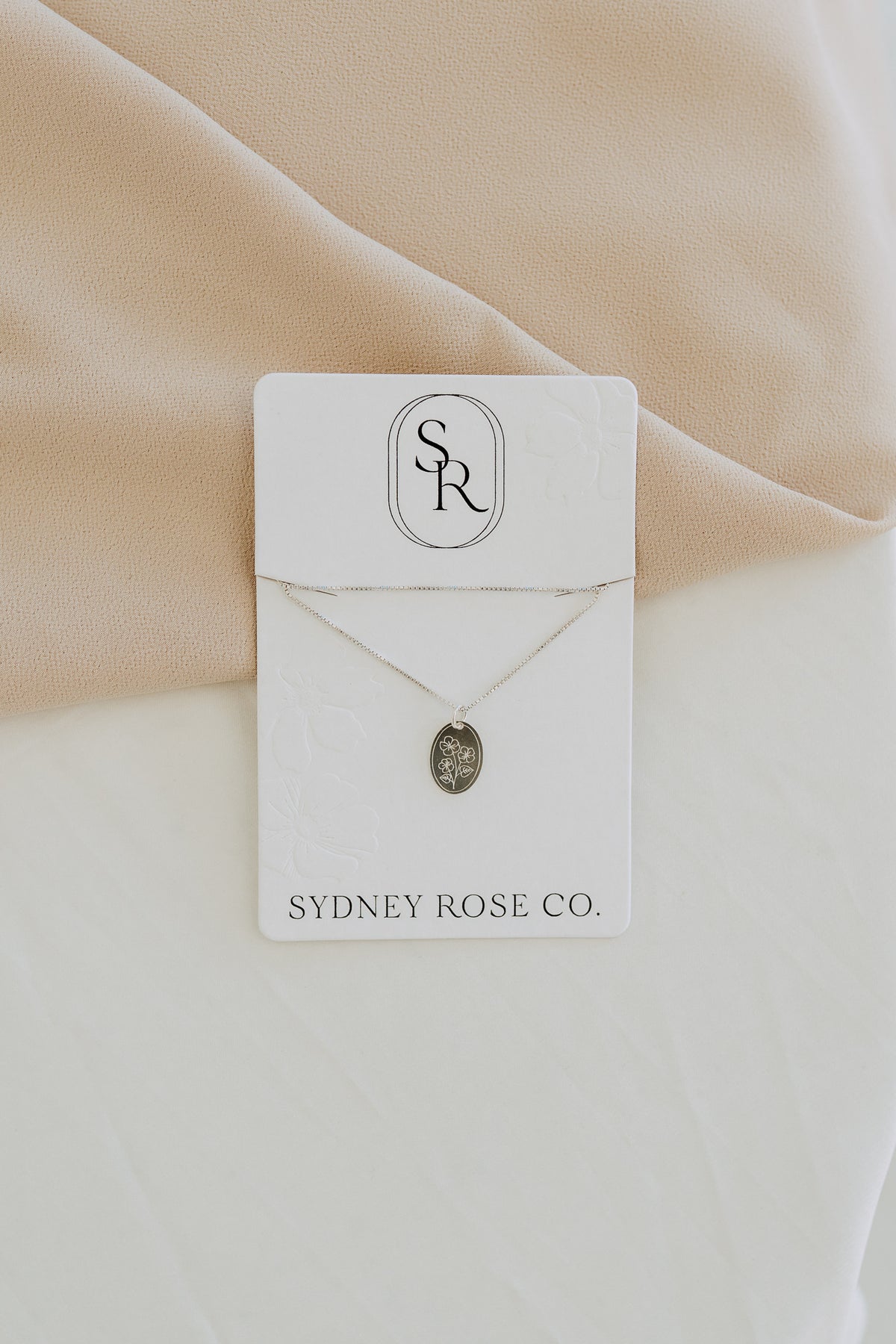 Sterling Silver Petite Birth Flower Necklace | Personalized Birth Month Necklace