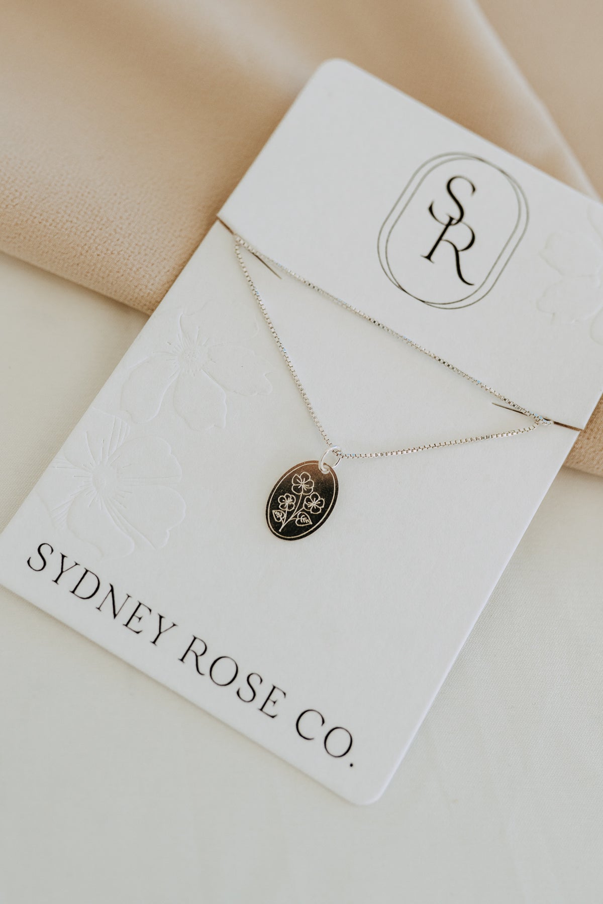 Sterling Silver Petite Birth Flower Necklace | Personalized Birth Month Necklace