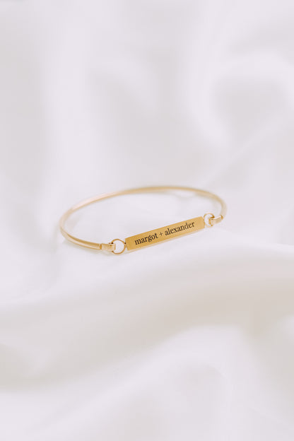 Personalized Engraved Bangle | Custom Gold Bangle