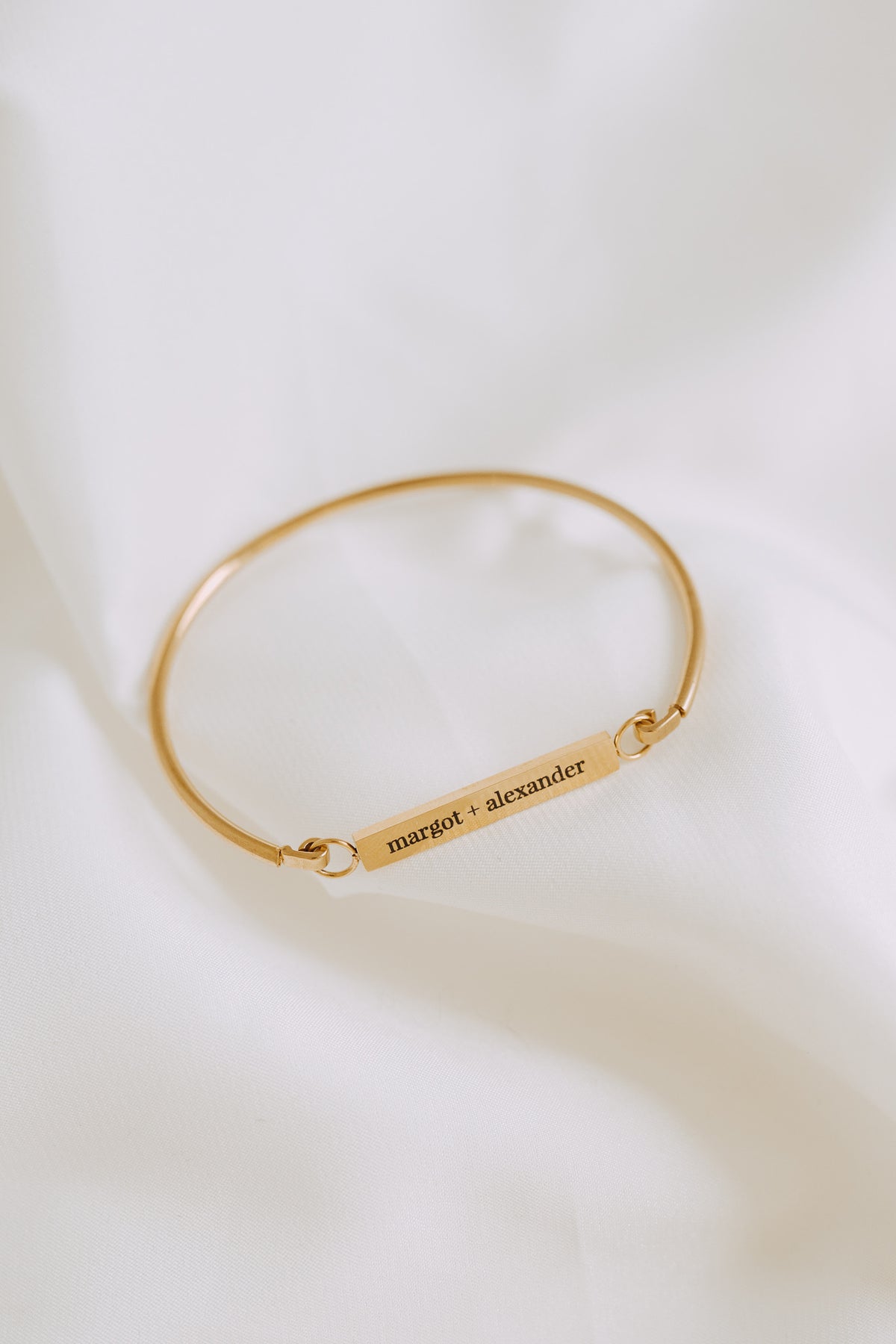 Personalized Engraved Bangle | Custom Gold Bangle