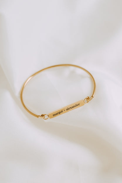 Personalized Engraved Bangle | Custom Gold Bangle