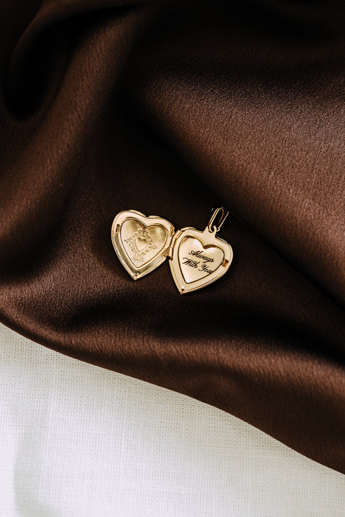Engraved Heart Locket Necklace | 18K Gold Filled