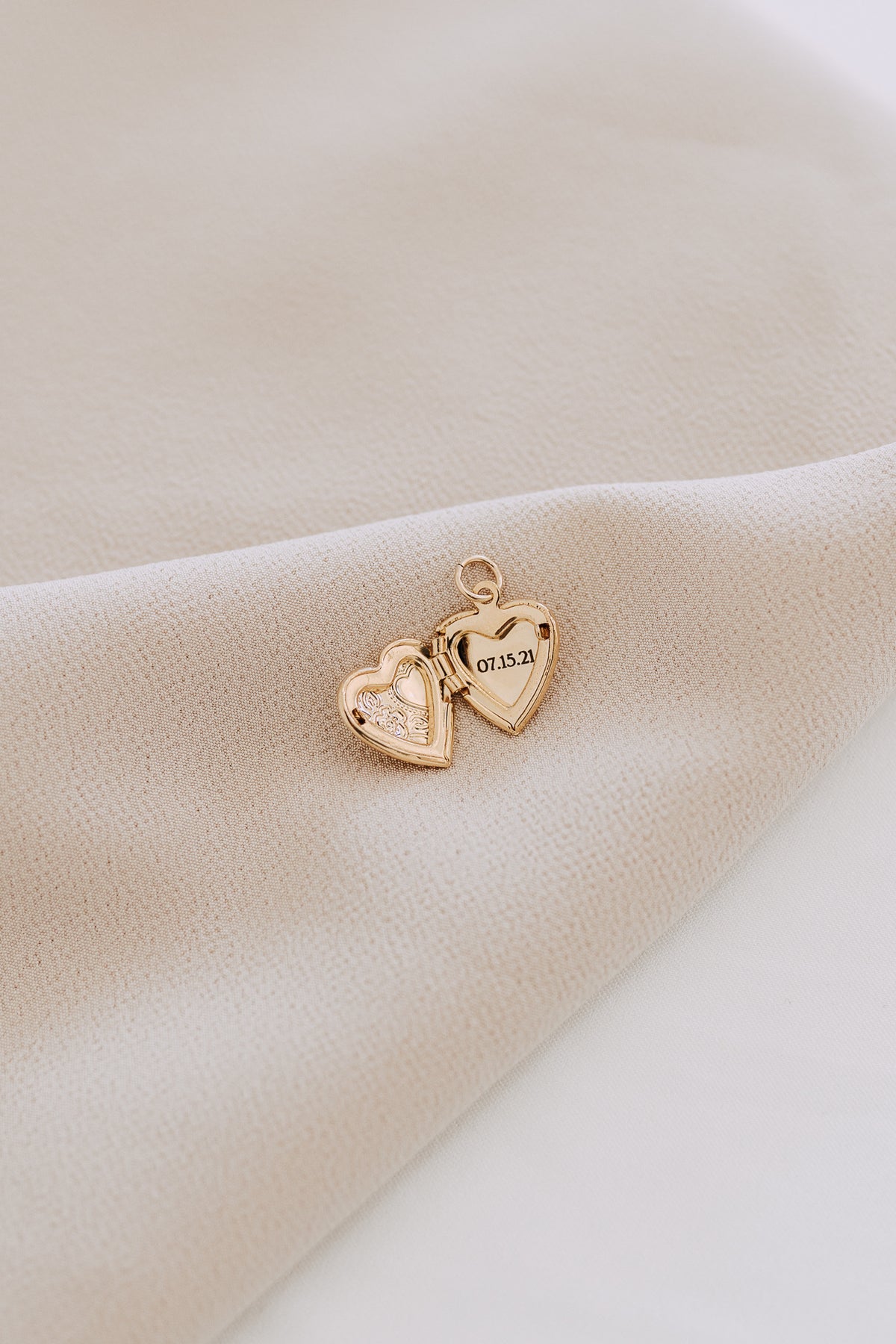 Mini Engraved Heart Locket Necklace | 18K Gold Filled