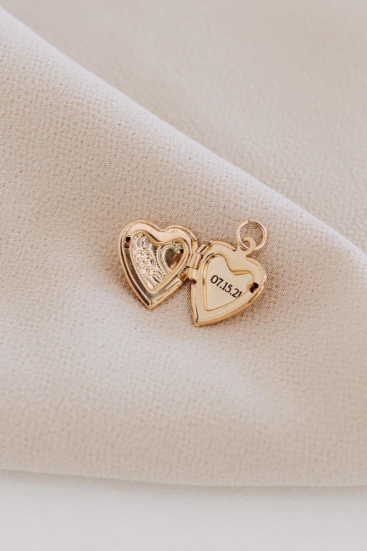 Mini Engraved Heart Locket Necklace | 18K Gold Filled