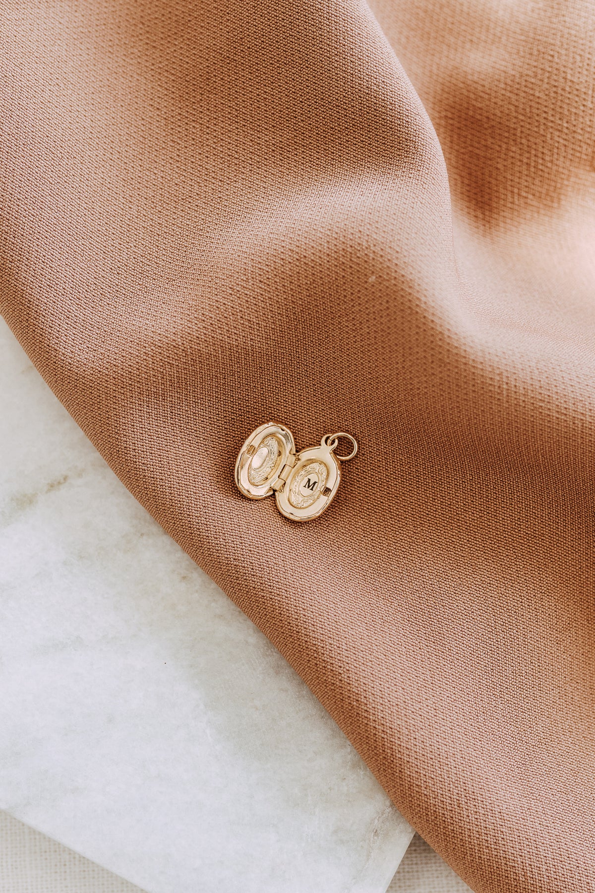 Mini Engraved Oval Locket Necklace | 18K Gold Filled