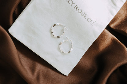Wave Hoop Earrings – Sterling Silver