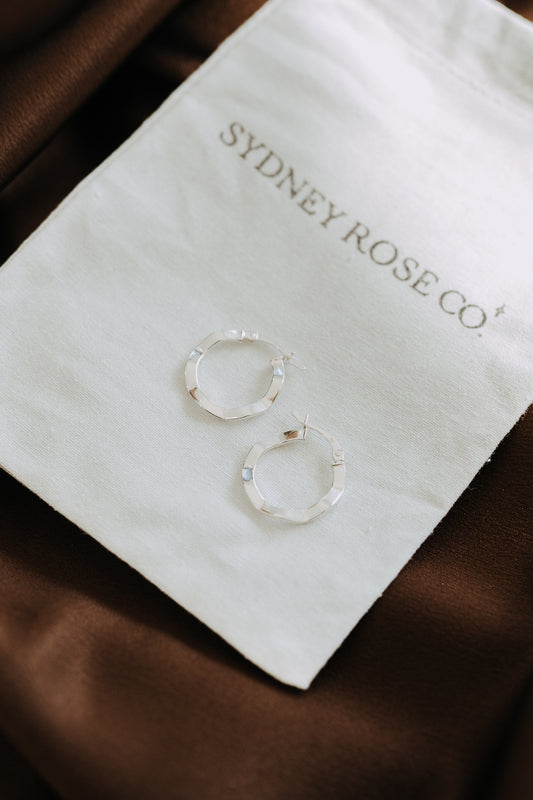 Wave Hoop Earrings – Sterling Silver
