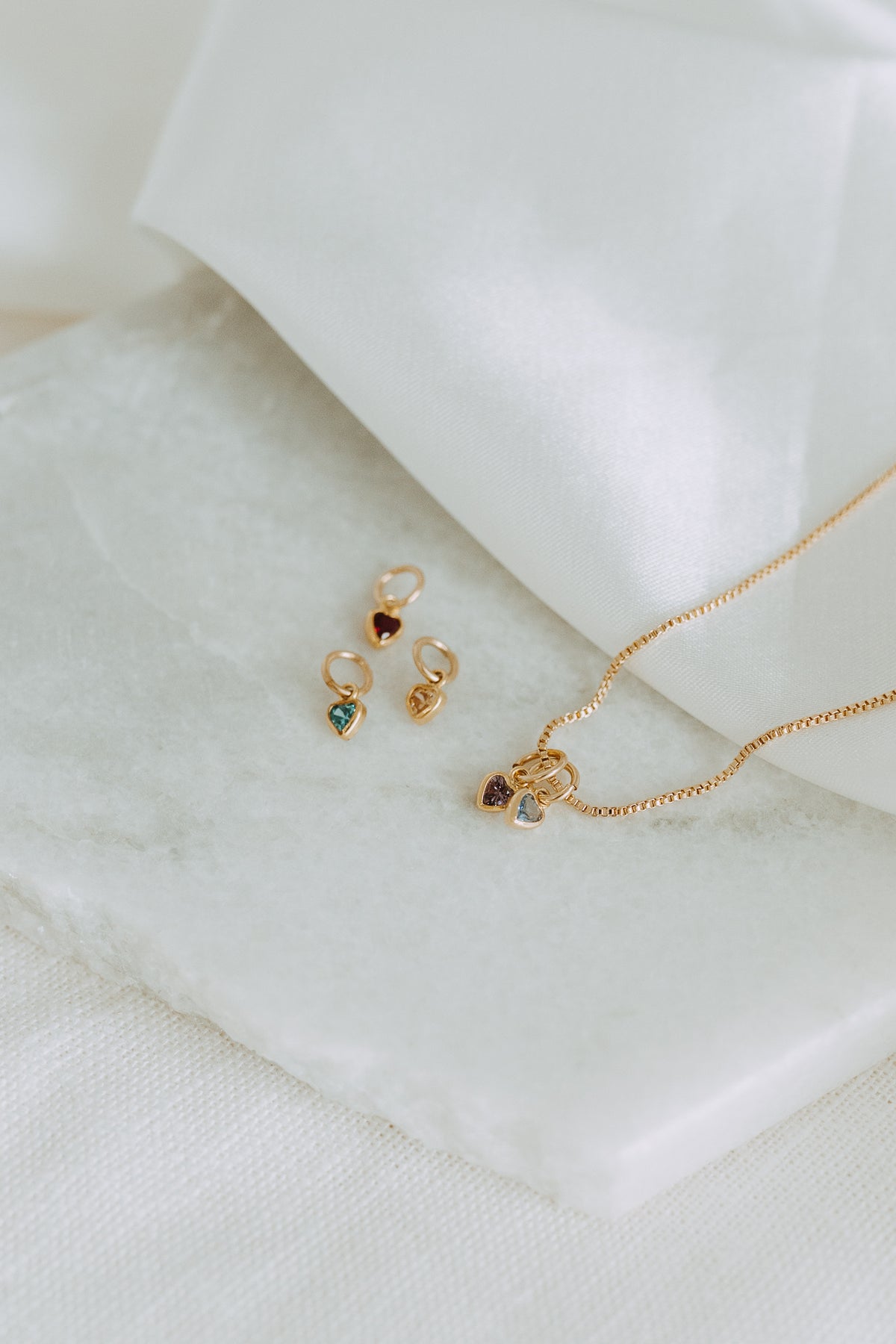 Heart Birthstone Necklace | Personalized Gold Necklace