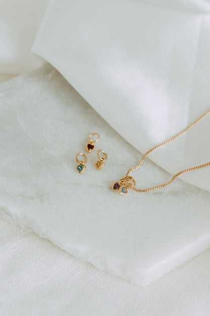 Heart Birthstone Necklace | Personalized Gold Necklace