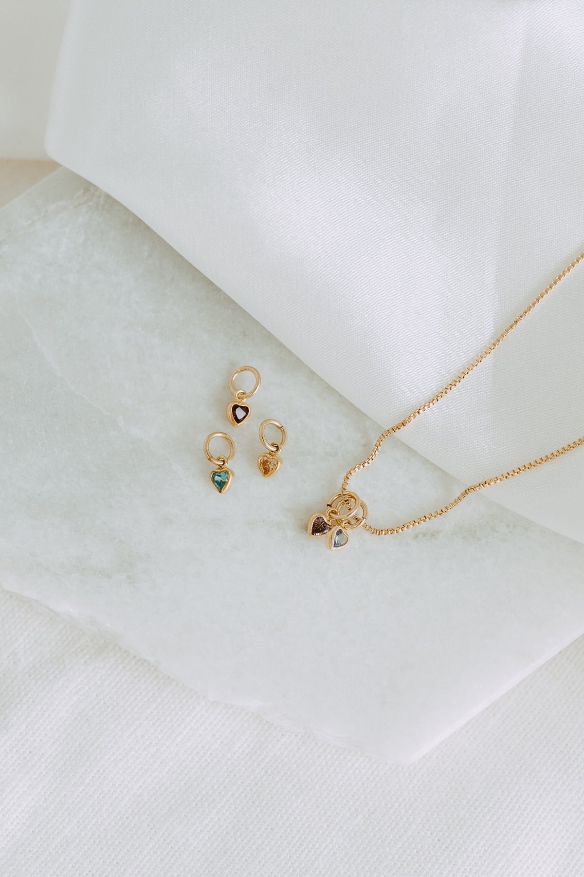 Heart Birthstone Necklace | Personalized Gold Necklace