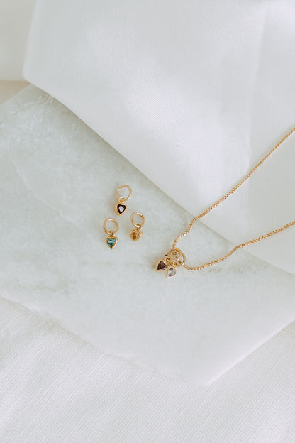 Heart Birthstone Necklace | Personalized Gold Necklace