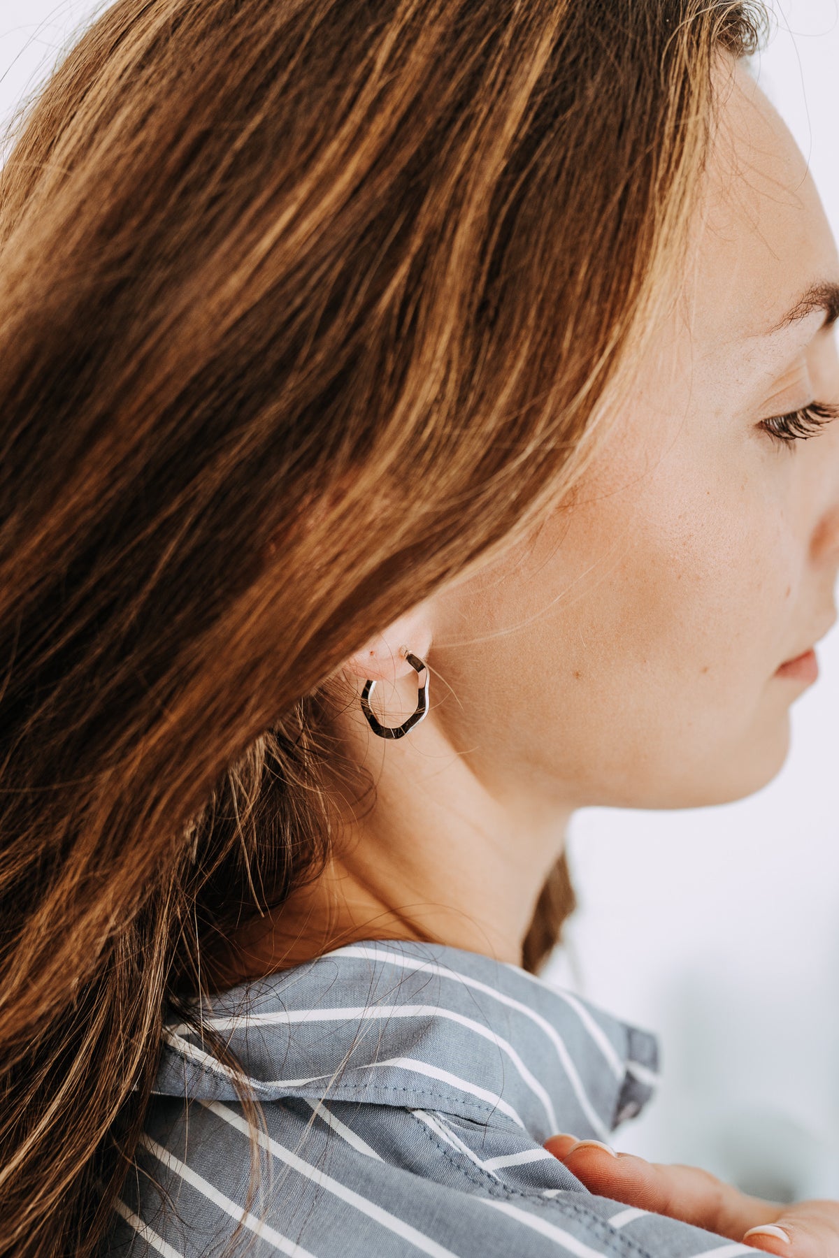 Wave Hoop Earrings – Sterling Silver