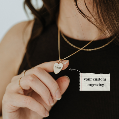 Personalized Heart Necklace | Custom Engraved Necklace