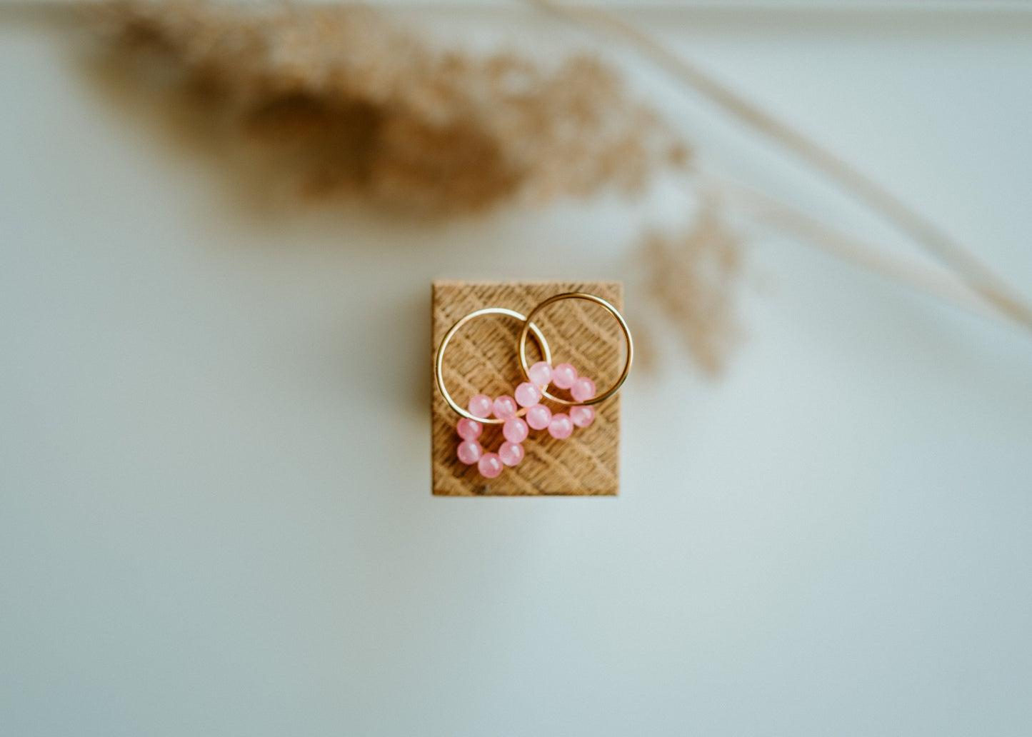 Beaded Flower Hoops